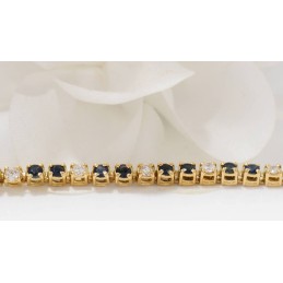 Bracelet rivière en or jaune saphirs et diamants en vente près d'Aubagne