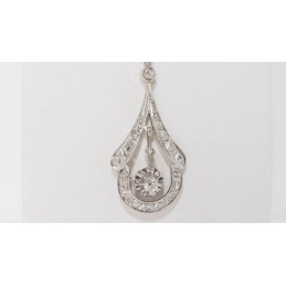 Collier des années 30 en or blanc, platine et diamants