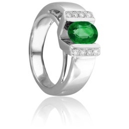 Bague Salisbury,Emeraude et Diamants